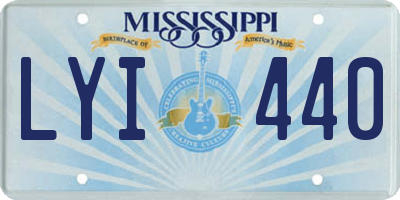 MS license plate LYI440