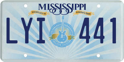 MS license plate LYI441
