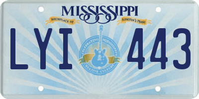 MS license plate LYI443