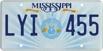MS license plate LYI455