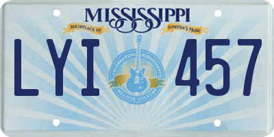 MS license plate LYI457