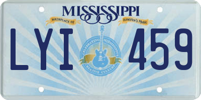 MS license plate LYI459
