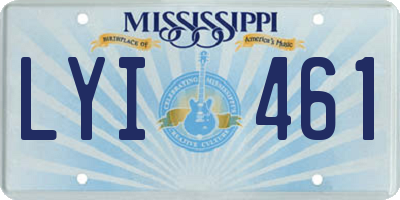 MS license plate LYI461