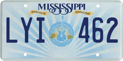 MS license plate LYI462