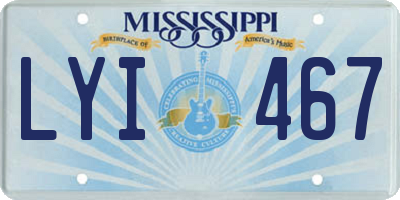 MS license plate LYI467