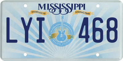 MS license plate LYI468