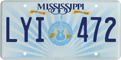 MS license plate LYI472