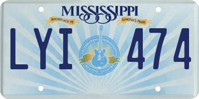 MS license plate LYI474