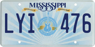 MS license plate LYI476