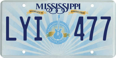 MS license plate LYI477