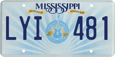 MS license plate LYI481