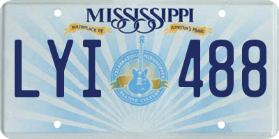 MS license plate LYI488