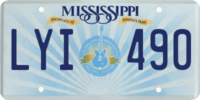 MS license plate LYI490