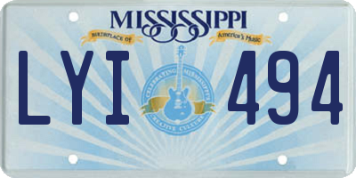 MS license plate LYI494