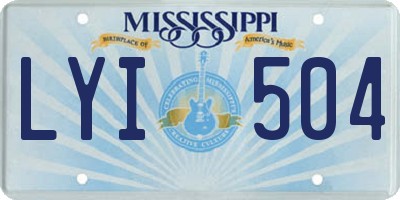 MS license plate LYI504
