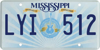 MS license plate LYI512