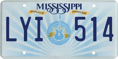 MS license plate LYI514