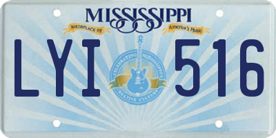 MS license plate LYI516