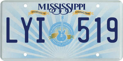 MS license plate LYI519