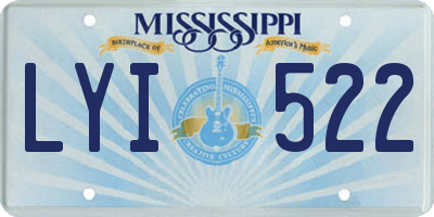 MS license plate LYI522
