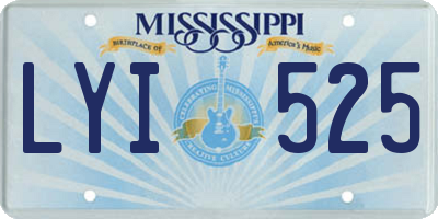 MS license plate LYI525