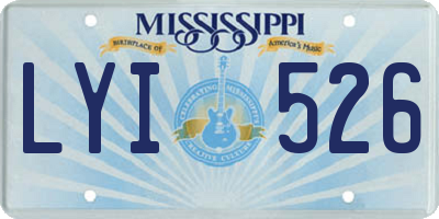 MS license plate LYI526