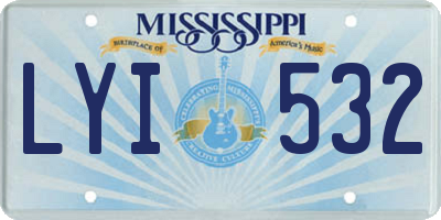 MS license plate LYI532