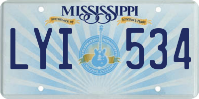 MS license plate LYI534
