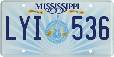 MS license plate LYI536