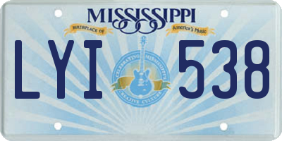 MS license plate LYI538