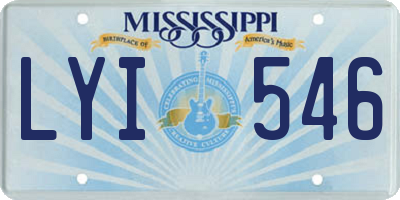 MS license plate LYI546