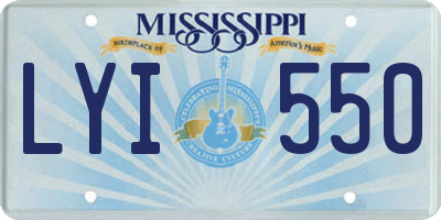 MS license plate LYI550