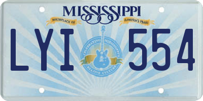 MS license plate LYI554