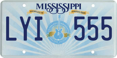 MS license plate LYI555