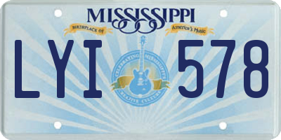 MS license plate LYI578