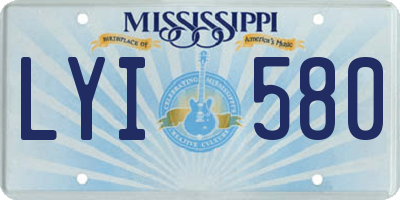 MS license plate LYI580