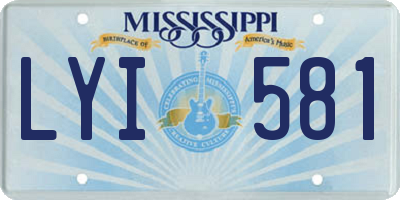 MS license plate LYI581