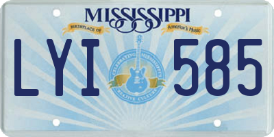 MS license plate LYI585