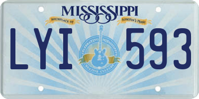 MS license plate LYI593