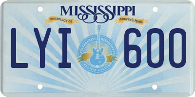 MS license plate LYI600