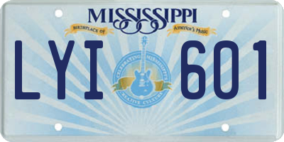MS license plate LYI601