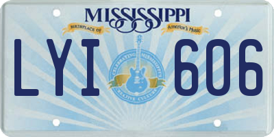 MS license plate LYI606