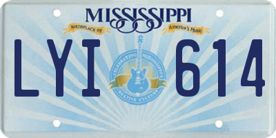 MS license plate LYI614