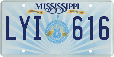MS license plate LYI616