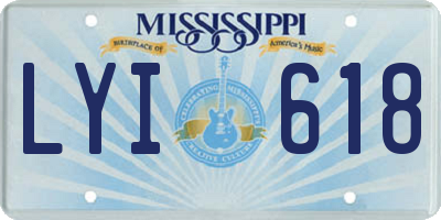 MS license plate LYI618
