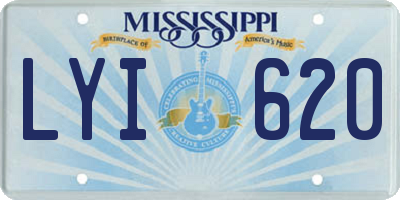 MS license plate LYI620