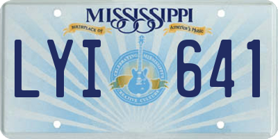 MS license plate LYI641
