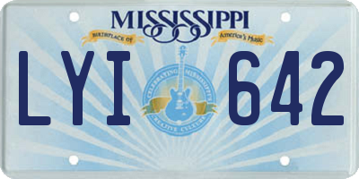 MS license plate LYI642