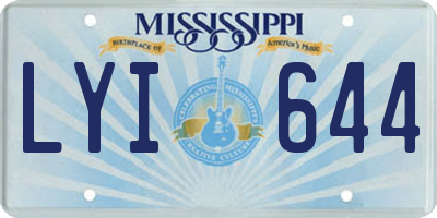 MS license plate LYI644