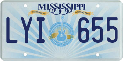 MS license plate LYI655